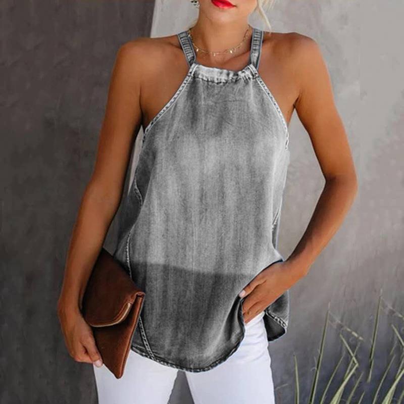 Summer Sexy Round Neck Crop Tops-8-S-Free Shipping at meselling99