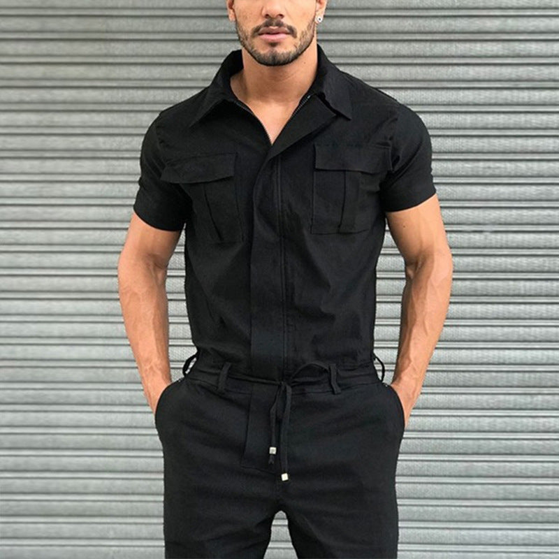 Leisure Slim Waist Overall Jumpsuits for Men-Men Jumpsuits-Free Shipping at meselling99