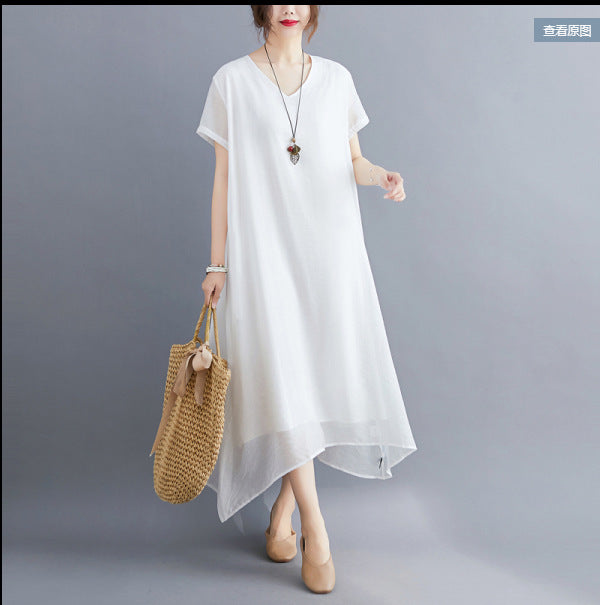Cozy Summer Plus Sizes Women Dresses-Dresses-White-M-Free Shipping at meselling99