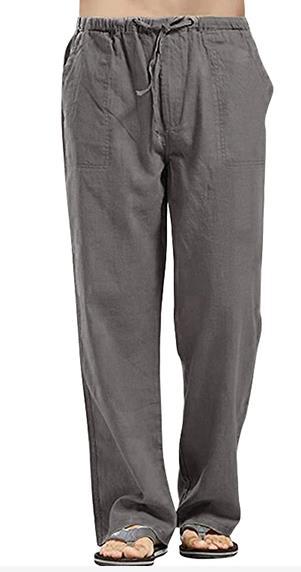 Casual Linen Men's Summer Pants-Pants-Dark Gray-S-Free Shipping at meselling99