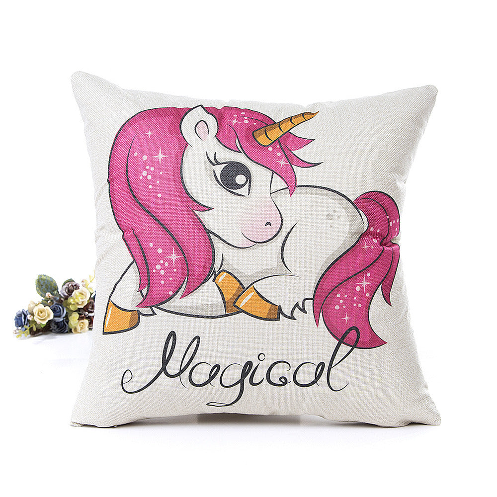 (Buy one Get one Free) Unicorn Design Sofa Pillow Case-Style B-45*45cm-Free Shipping at meselling99