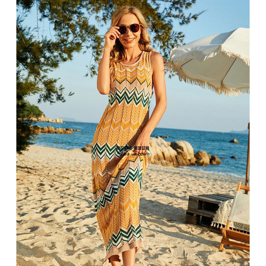 Sexy Women Summer Knitting Long Beach Dresses-Swimwear-Free Shipping at meselling99