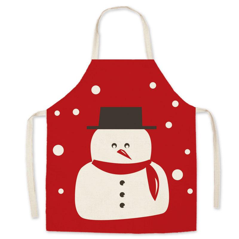 Merry Christmas Parent and Kids Linen Arpons-Aprons-Snowman-65x75 cm-Free Shipping at meselling99