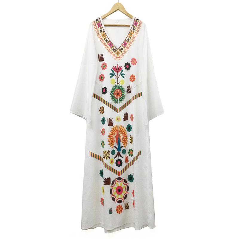 Sumer Bohemian Plus Sizes Long Dresses for Women-Dresses-White-S-Free Shipping at meselling99