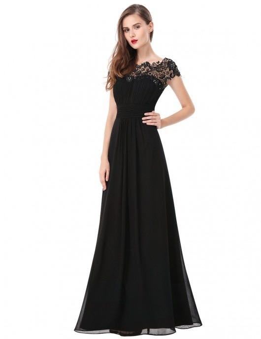 Elegant Women Long Lace Dresses-Dresses-Black-S-Free Shipping at meselling99