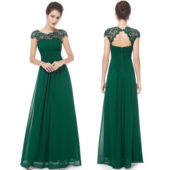 Elegant Women Long Lace Dresses-Dresses-Green-S-Free Shipping at meselling99
