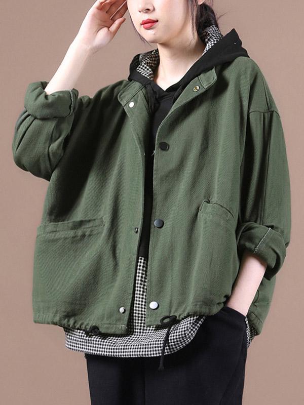 Meselling99 Original Solid Buttoned Denim Outwear-Outwears-GREEN-FREE SIZE-Free Shipping at meselling99