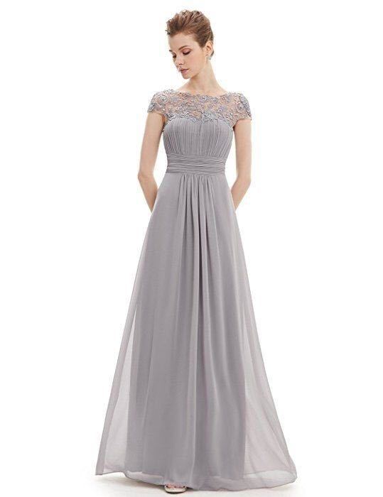 Elegant Women Long Lace Dresses-Dresses-Gray-S-Free Shipping at meselling99