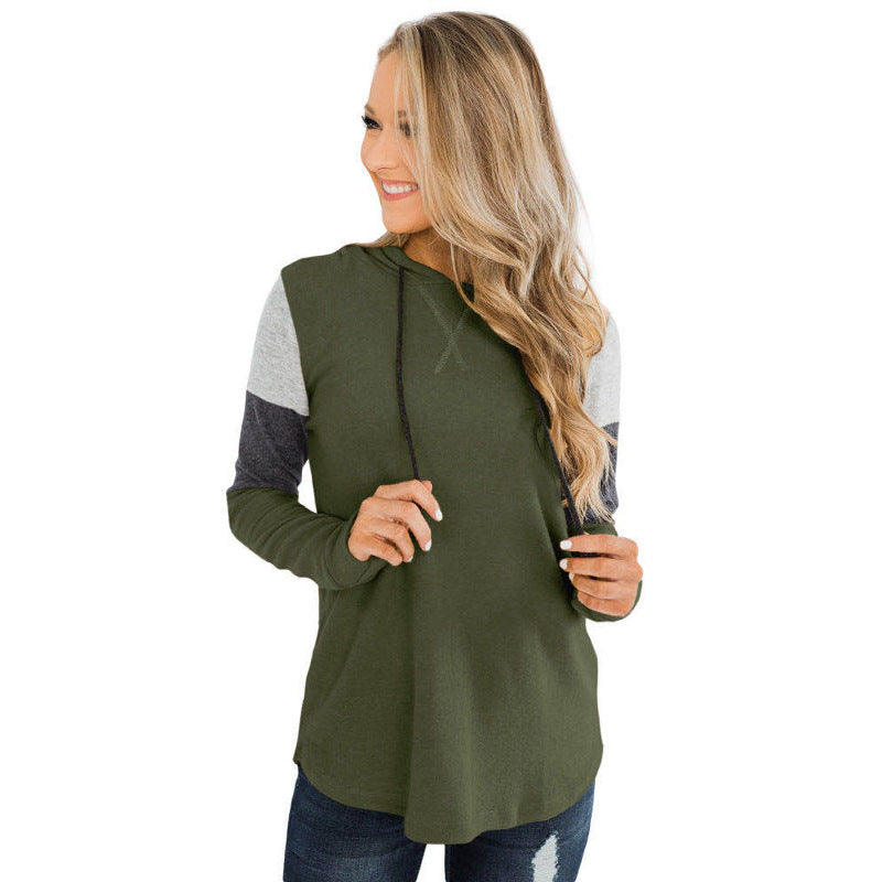 Leisure Loose Long Sleeves Hoodies for Women-Shirts & Tops-Army Green-S-Free Shipping at meselling99