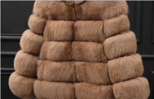 Winter Warm Artificial Fox Fur Overcoat for Men-Outerwear-Brown-S-Free Shipping at meselling99