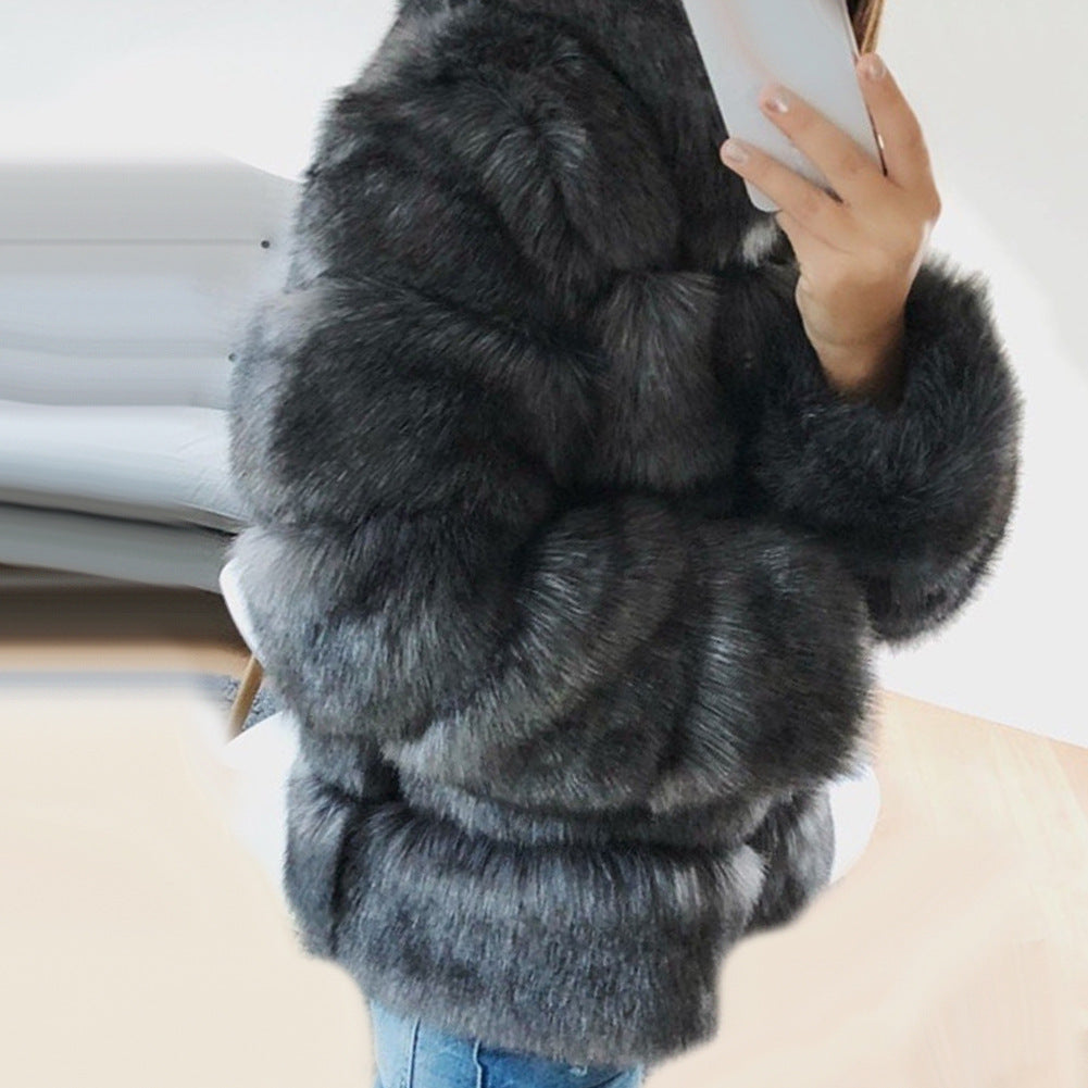 Winter Warm Artificial Fox Fur Overcoat for Men-Outerwear-Silver-S-Free Shipping at meselling99