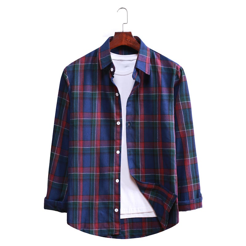 Casual Plaid Long Sleeves Shirts for Men-Shirts & Tops-AL025-Blue-M-Free Shipping at meselling99