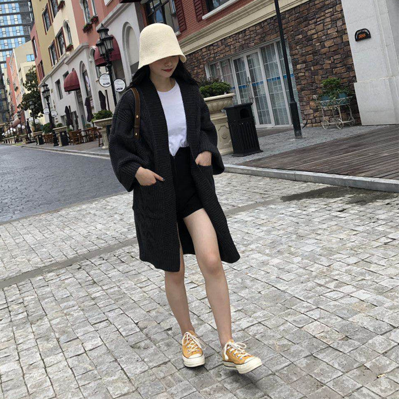 Casual Office Lady Knitted Cardigan Overcoats-Outerwear-Black-One Size-Free Shipping at meselling99