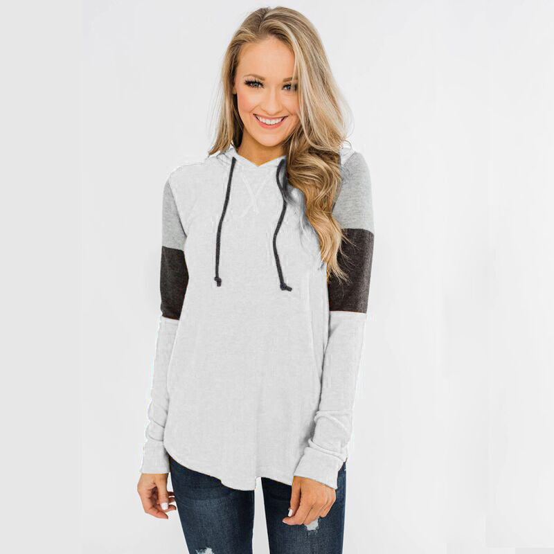 Leisure Loose Long Sleeves Hoodies for Women-Shirts & Tops-White-S-Free Shipping at meselling99