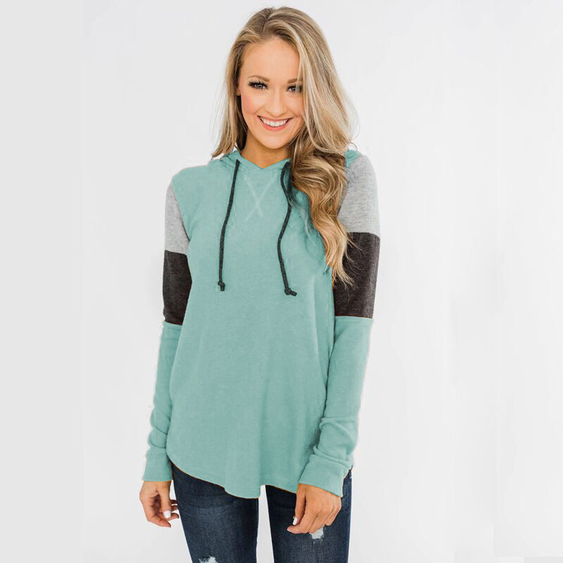 Leisure Loose Long Sleeves Hoodies for Women-Shirts & Tops-Light Green-S-Free Shipping at meselling99