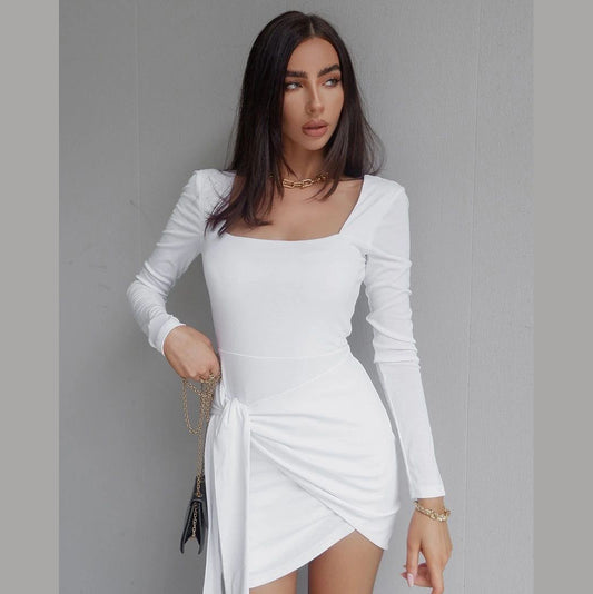 Sexy Long Sleeves U Neck Fall Bodycon Dresses-Sexy Dresses-Free Shipping at meselling99
