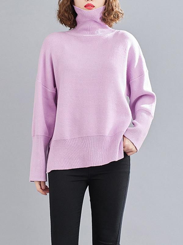 Original Solid Turtleneck Knitting Sweater-Sweaters-Free Shipping at meselling99