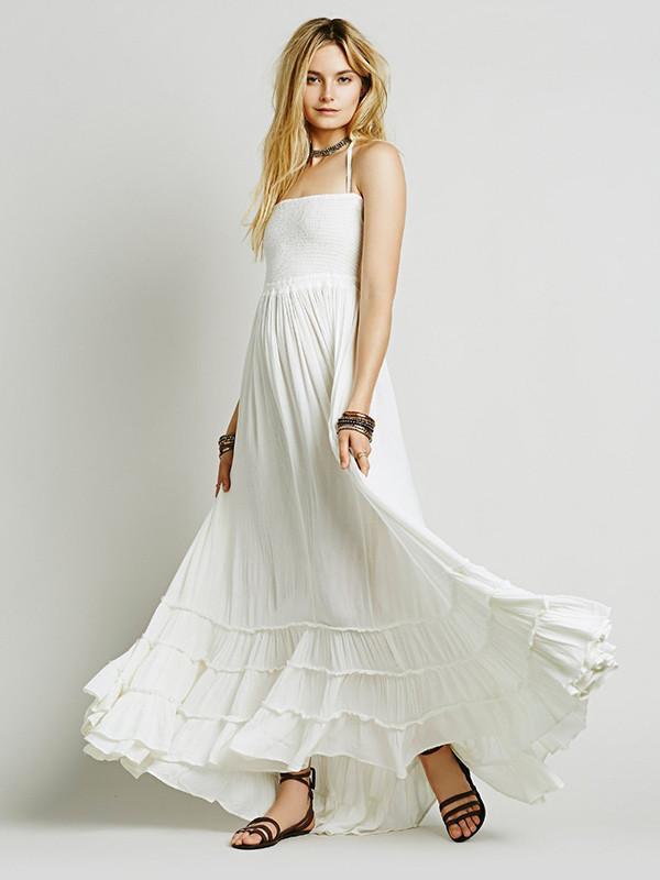 Meselling99 Fashion Sexy Off-Back Lace-up Beach Maxi Dress-Maxi Dresses-S-White-Free Shipping at meselling99