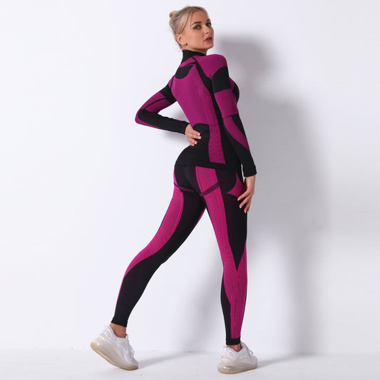 Fashion Striped Knitted Sports Suits for Women-Activewear-Free Shipping at meselling99