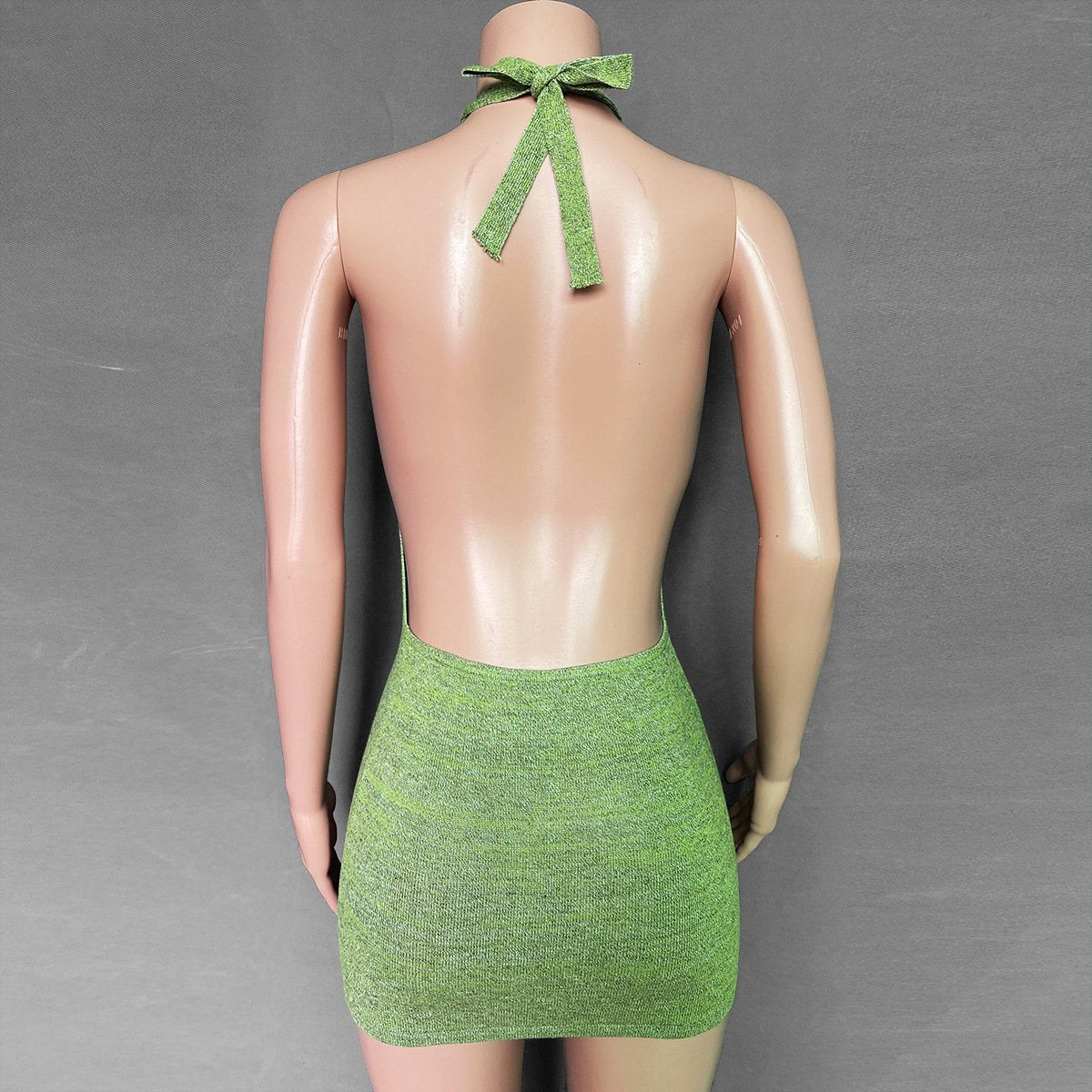 New Fashion Holiday Sheath Halter Backless Knitting Dresses-Sexy Dresses-Free Shipping at meselling99