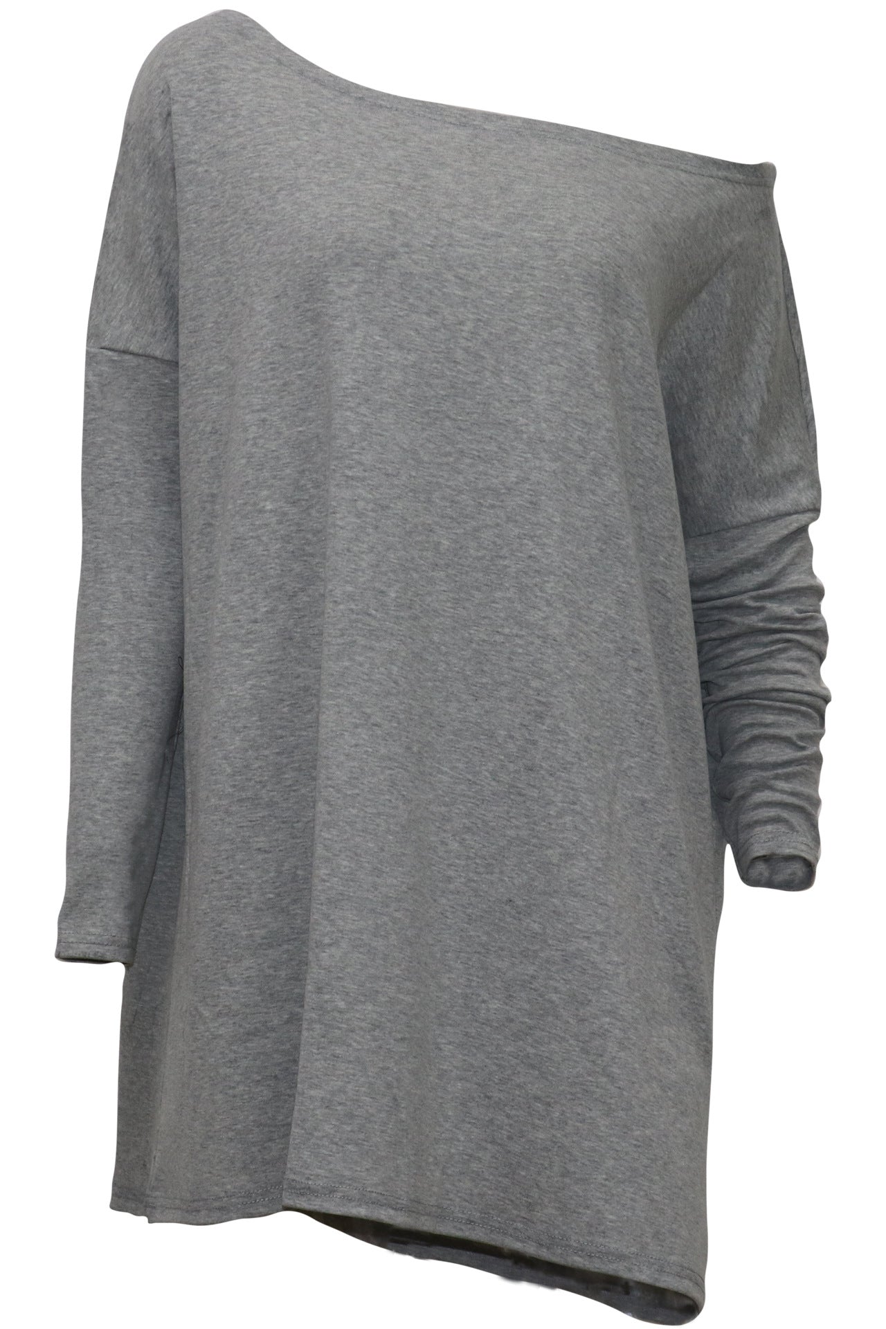 Fashion Off The Shoulder Long Sleeves T Shirts-Gray-S-Free Shipping at meselling99