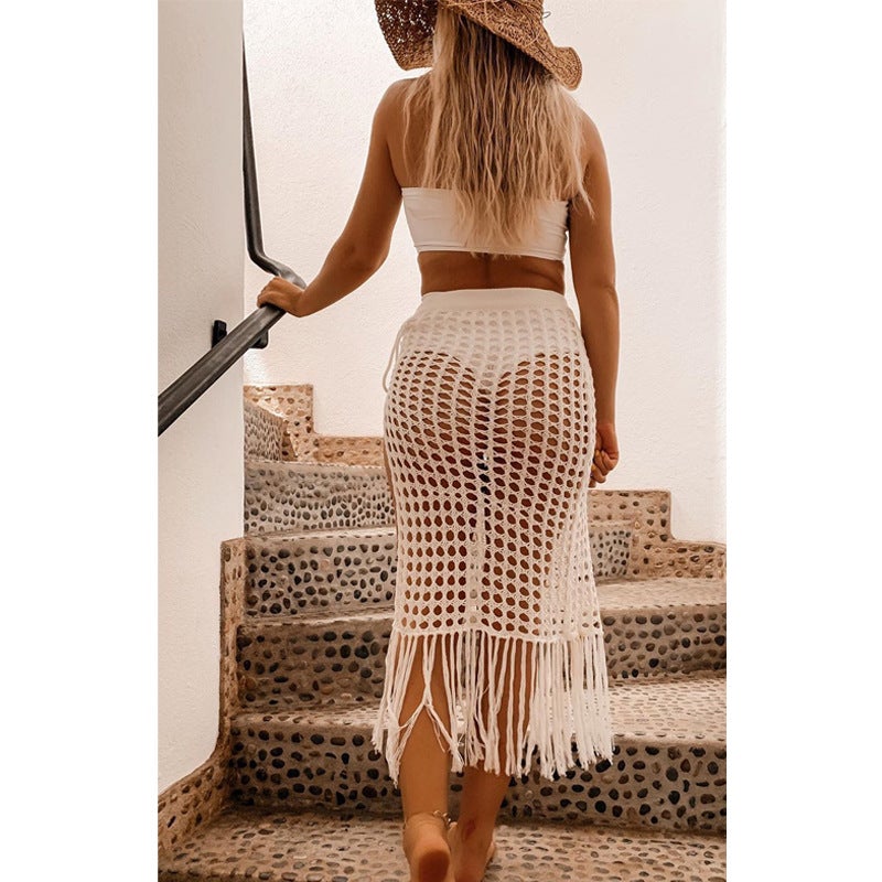Summer See Through Knitted Women Beach Skirts-Swimwear-Free Shipping at meselling99