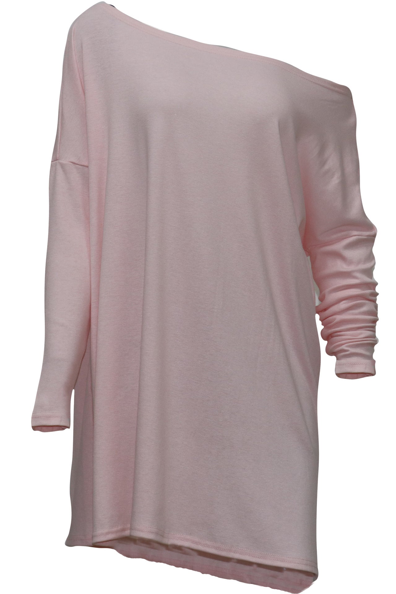 Fashion Off The Shoulder Long Sleeves T Shirts-Pink-S-Free Shipping at meselling99