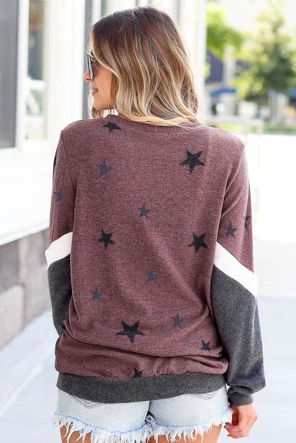 Women Long Sleeves Star Print Fall Sweaters-Shirts & Tops-Free Shipping at meselling99