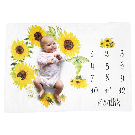 Sunflower Baby Milestone Fleece Blanket-Sunflower-100*70cm-Free Shipping at meselling99