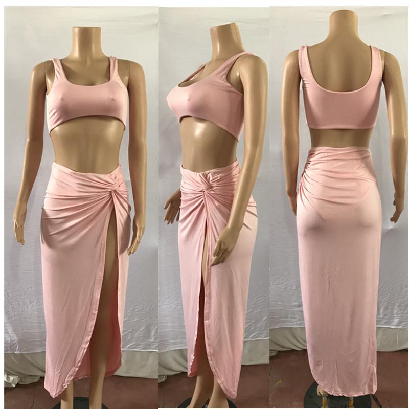 Sexy Women Strapless 2 Pieces Dresses-Sexy Dresses-Pink-S-Free Shipping at meselling99