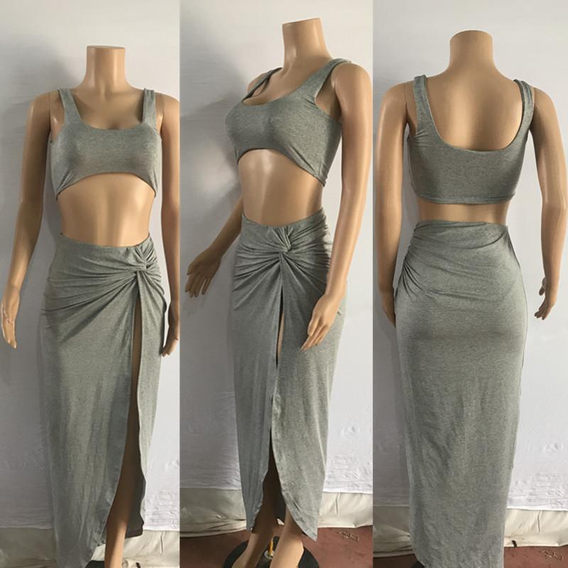 Sexy Women Strapless 2 Pieces Dresses-Sexy Dresses-Gray-S-Free Shipping at meselling99