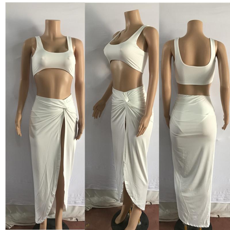 Sexy Women Strapless 2 Pieces Dresses-Sexy Dresses-White-S-Free Shipping at meselling99
