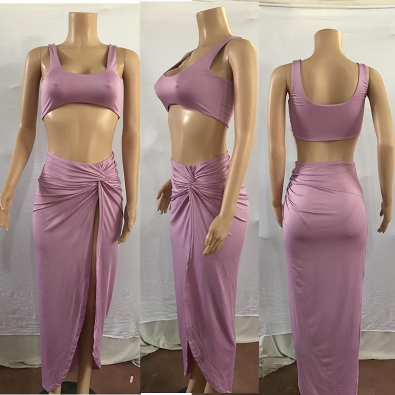 Sexy Women Strapless 2 Pieces Dresses-Sexy Dresses-Light Purple-S-Free Shipping at meselling99