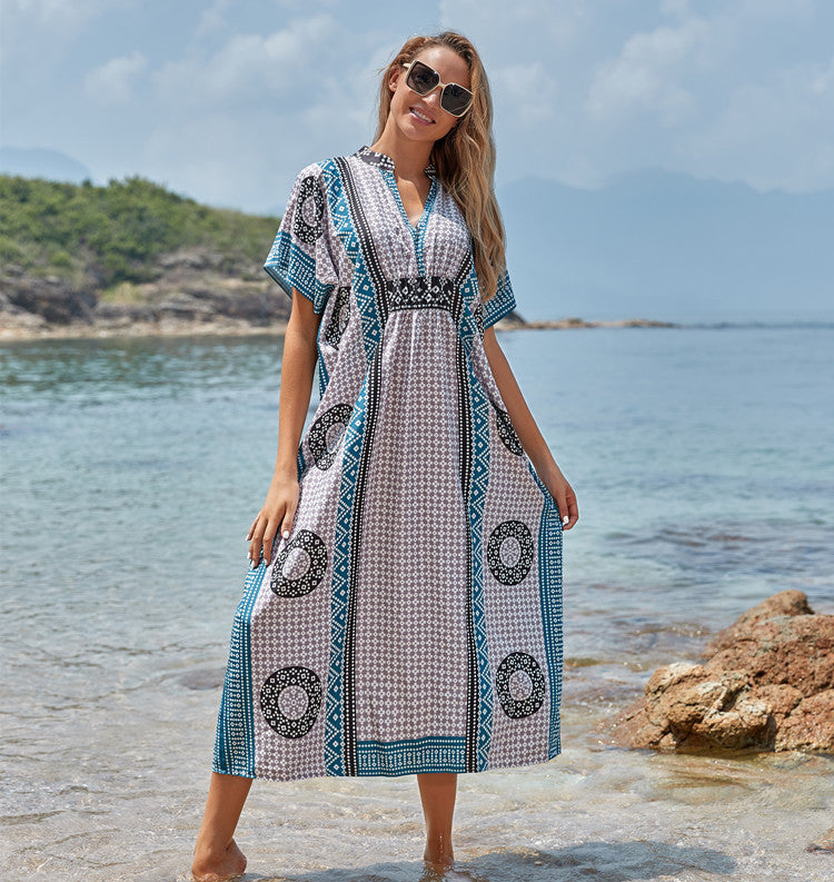 Casual Summer Beachwear Dresses for Women-Blue-One Size-Free Shipping at meselling99