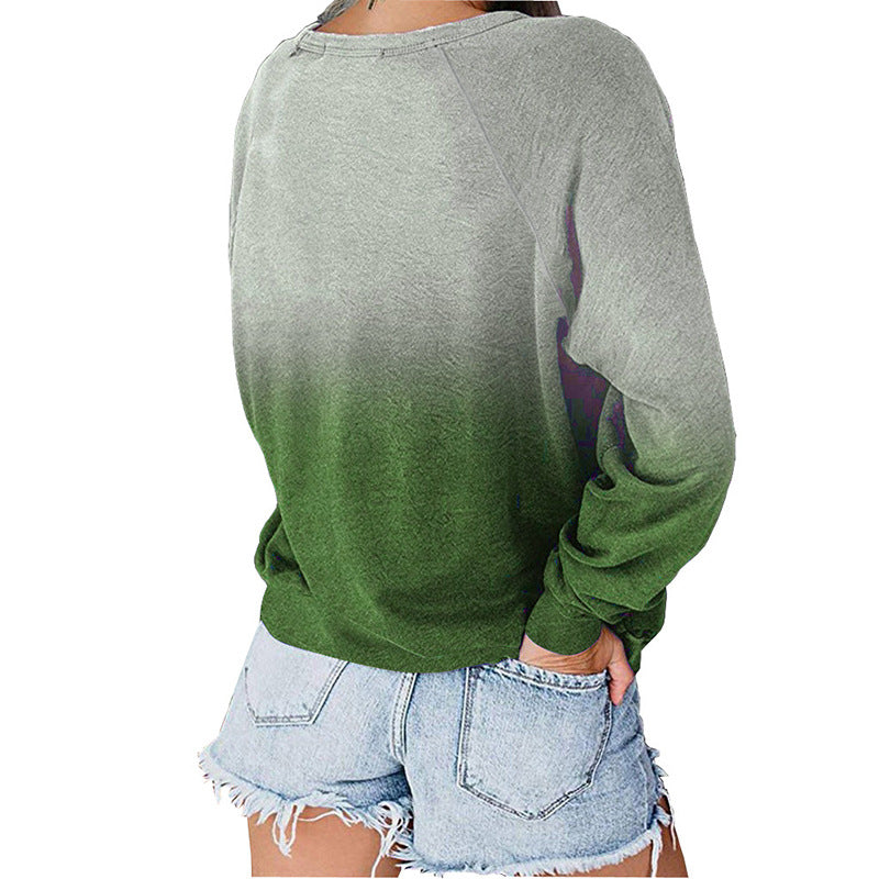 Casual Long Sleeves Pullover Gradient Hoodies-Women Sweaters-Free Shipping at meselling99