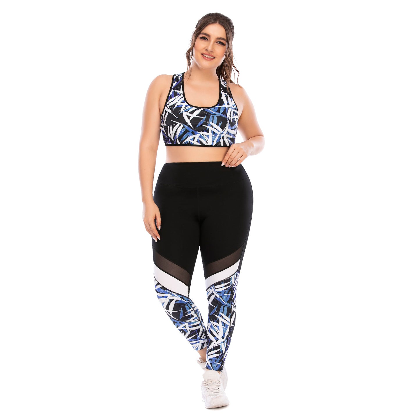 Women Plus Size Fitness Suit Large Size Yoga Suit Tight Barbie Pants Sports Bra-One Set-L-Free Shipping at meselling99
