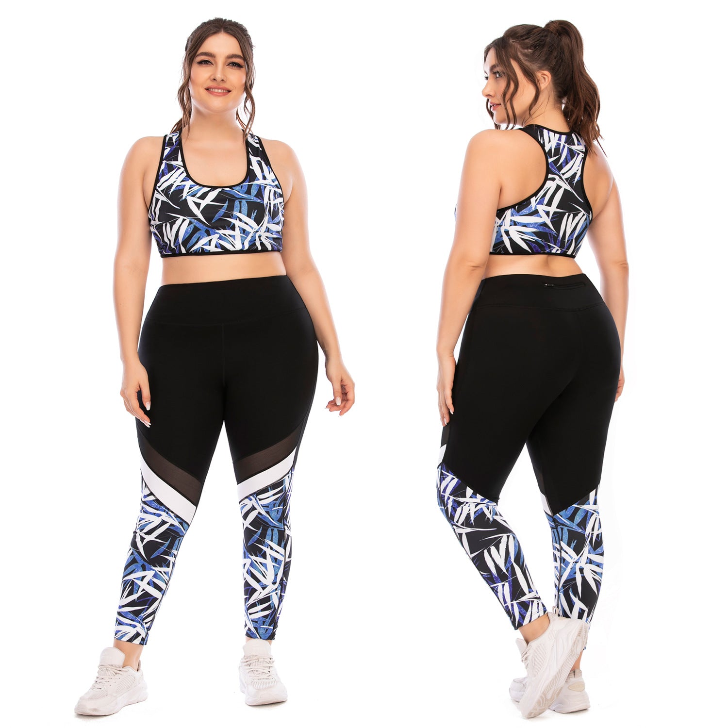 Women Plus Size Fitness Suit Large Size Yoga Suit Tight Barbie Pants Sports Bra--Free Shipping at meselling99