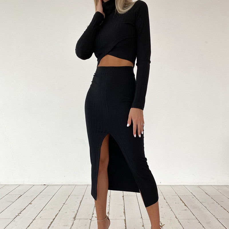 Sexy Long Sleeve Shirts+ High Waist Skirt Suits-Sexy Dresses-Free Shipping at meselling99