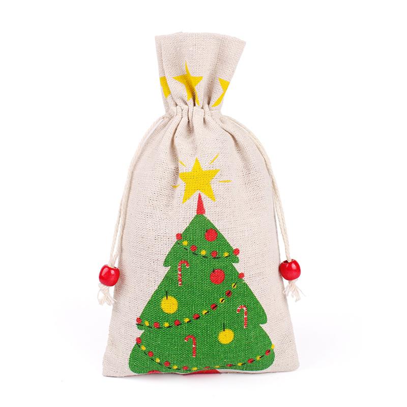 Merry Christmas Linen Strawing Storage Gift Bags 10pcs-Gift Bags-D-13*23cm-Free Shipping at meselling99