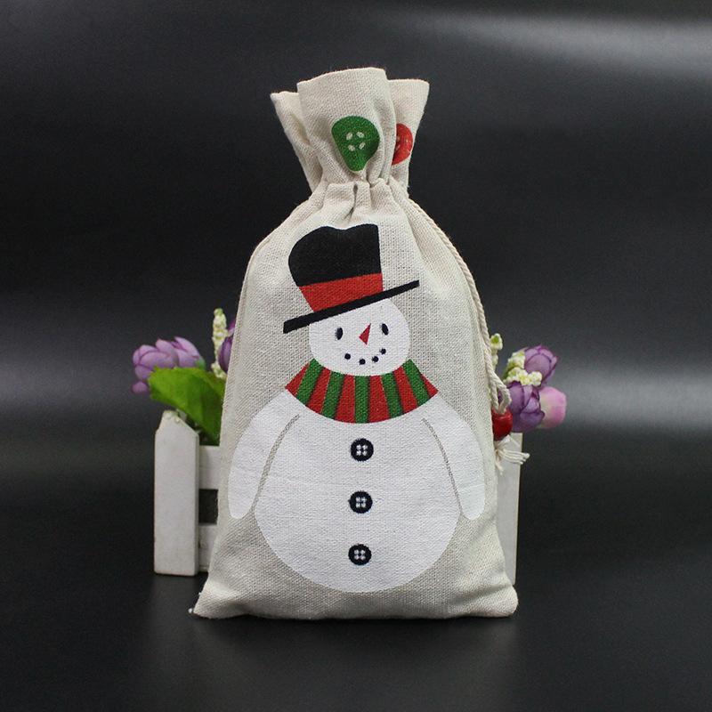 Merry Christmas Linen Strawing Storage Gift Bags 10pcs-Gift Bags-C-13*23cm-Free Shipping at meselling99