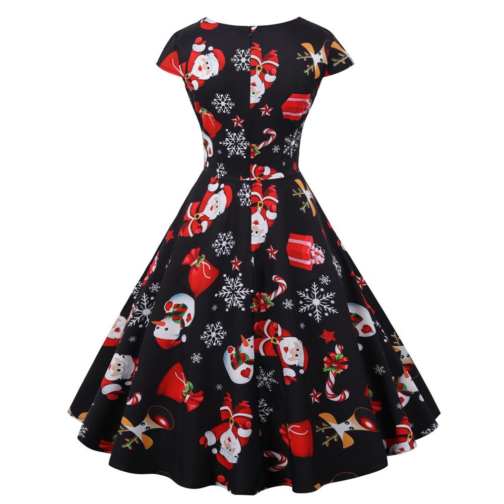 Merry Christmas Short Sleeves Dresses-Dresses-Free Shipping at meselling99