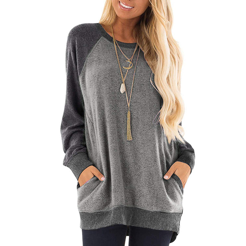 Casual Long Sleeves Pullover Shirts for Women-Shirts & Tops-Gray-S-Free Shipping at meselling99