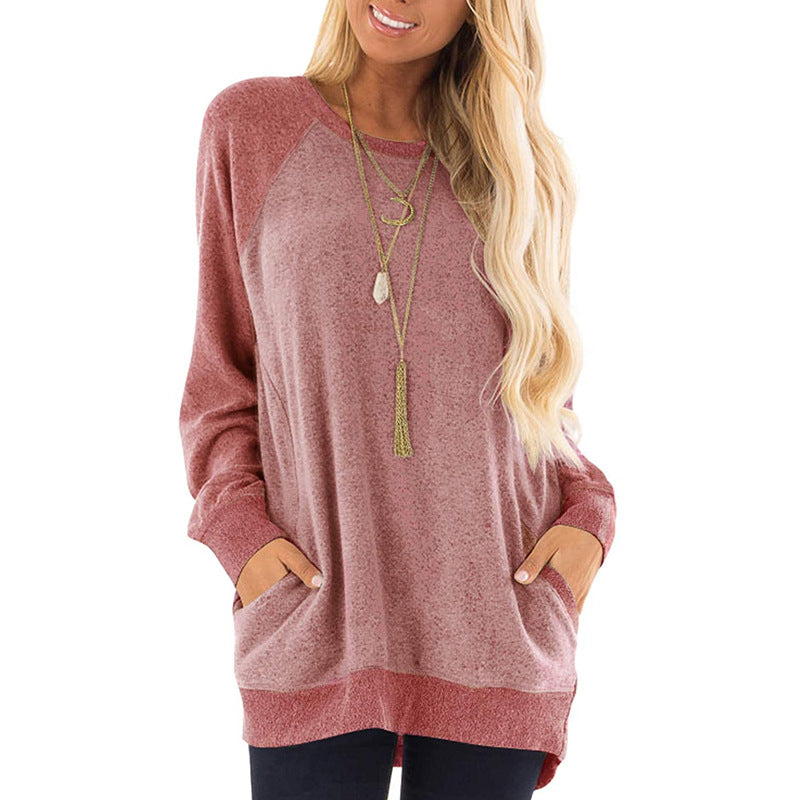 Casual Long Sleeves Pullover Shirts for Women-Shirts & Tops-Red-S-Free Shipping at meselling99