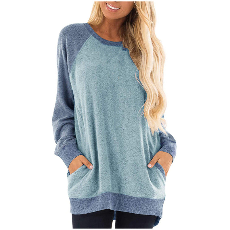 Casual Long Sleeves Pullover Shirts for Women-Shirts & Tops-Blue-S-Free Shipping at meselling99