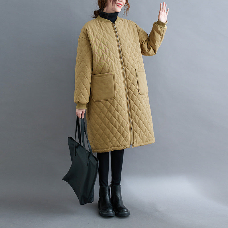 Winter Cotton Plus Sizes Coats for Women-Coats & Jackets-Khaki-M-Free Shipping at meselling99