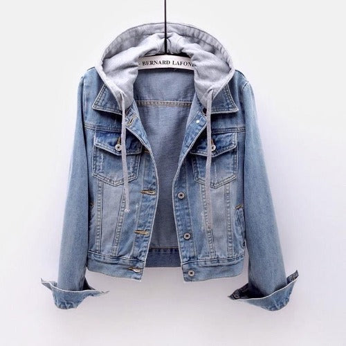 Casual Hoodies Denim Jacket for Girls-Coats & Jackets-Light Blue-S-Free Shipping at meselling99