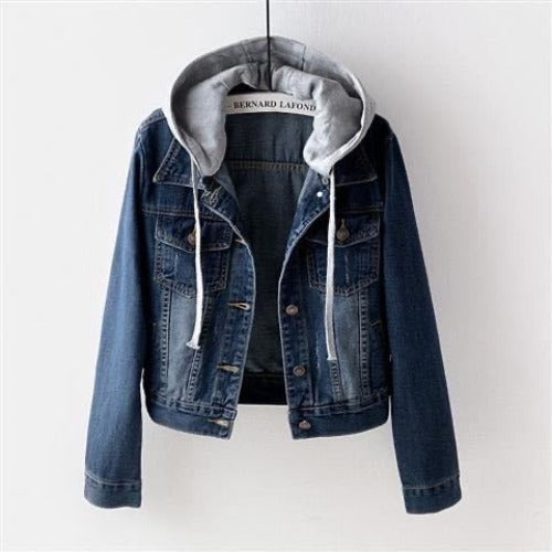 Casual Hoodies Denim Jacket for Girls-Coats & Jackets-Dark Blue-S-Free Shipping at meselling99