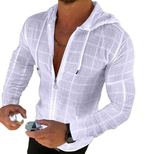 Casual Zipper Slim Long Sleeves Hoodies Shirts for Men--Free Shipping at meselling99