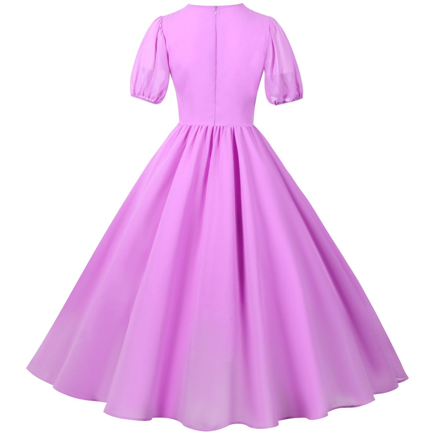 Chiffon Vintage Short Sleeves Dresses-Maxi Dresses-Free Shipping at meselling99