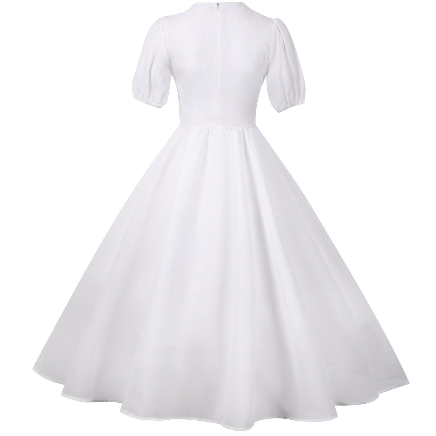 Chiffon Vintage Short Sleeves Dresses-Maxi Dresses-Free Shipping at meselling99